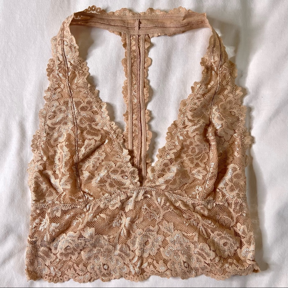 Free People Intimately Free Lace Plunge T-Back Bralette